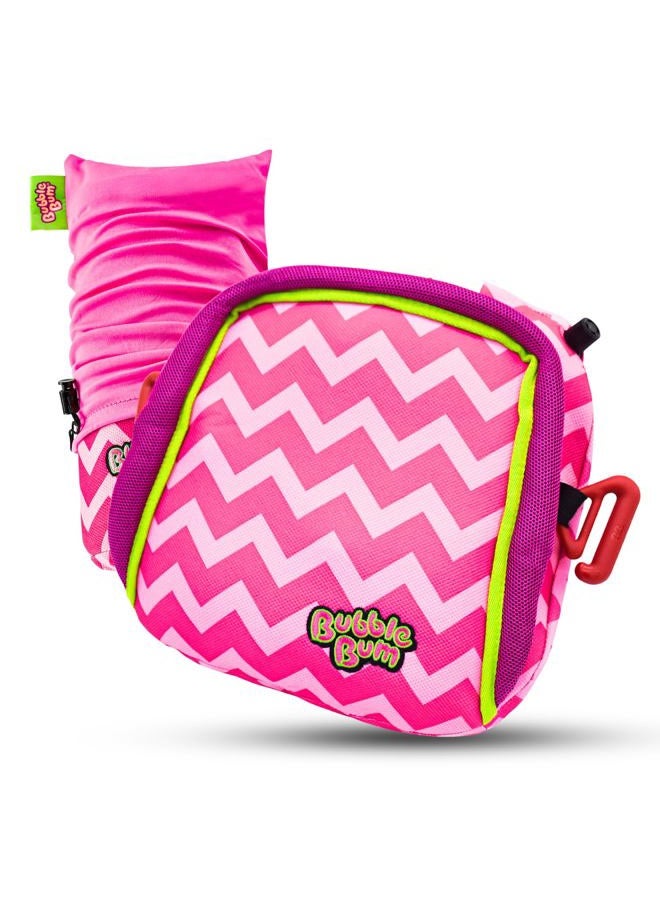 BubbleBum Inflatable Booster Seat - Travel Booster Seat - Car Booster Seat - Hybrid Booster Seat - Portable Booster Seat for Car - Foldable & Narrow Slim Design - Perfect for Kids 4-11yrs old - Pink - Image 1